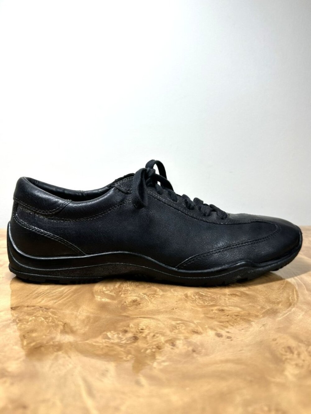 Cole Haan Black Leather Sneakers Mens 8 M Lace Up Walking Shoes